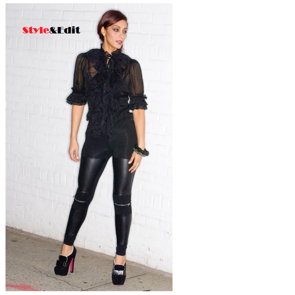 Black Ruffle Blouse